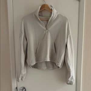 Lululemon Women's Cream Quarter-Zip Pullover - S